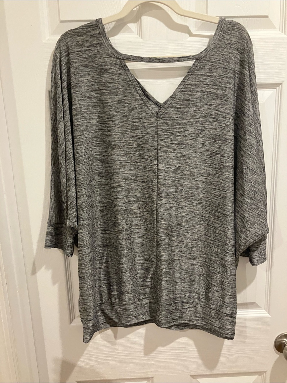 Lane Bryant Heathered Gray V-Neck Dolman Sleeve Tunic